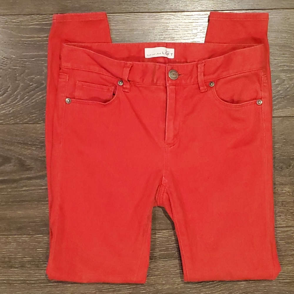 LOFT Women's High Rise Jeans in Red